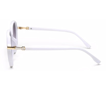 White Oval UV Sunglass for Women