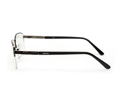 METALLIC GREY HALF RIM UNISEX FRAME