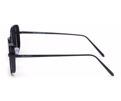 Black Metal Square UV Sunglass for Men