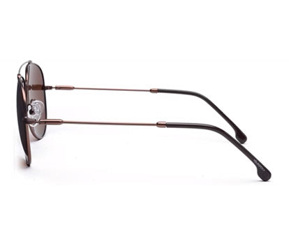 Brown Aviator Full Rim Metal Sunglasses