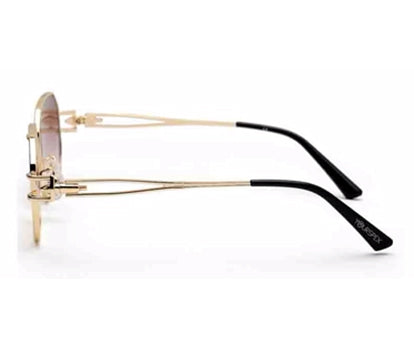 Golden Brown Hexagon Sunglasses for Men & Women