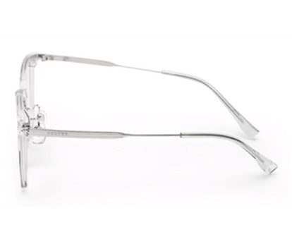 Titanium Transparent Silver Square Eyeglasses