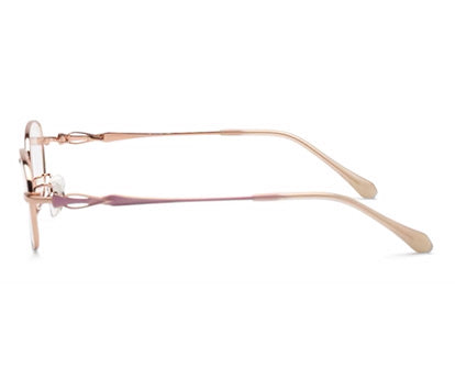 Zenith Titanium Full Rim Rose Gold Metallic Rectangle Frame for Women