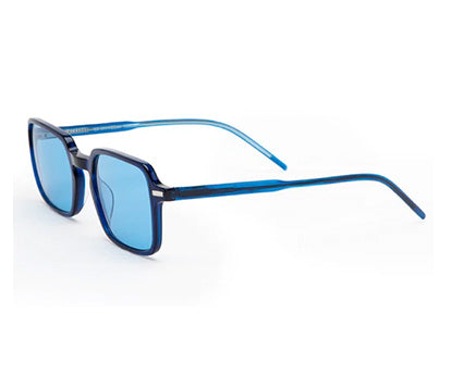 UV400 Blue Square Shaped Acetate Sunglasses