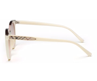 Beige Oval UV Sunglass for Women