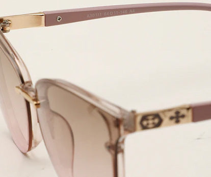 Light Brown Shade Cateye Style UV Sunglass