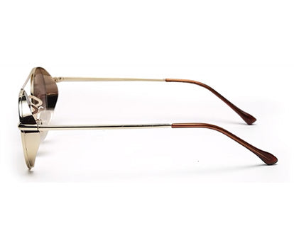 Gradual Brown Round Shaped UV Sunglass