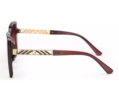 Dark Brown Square UV 400 Polarised Sunglass for Women