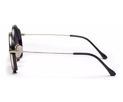 Gradual Grey Black Round Shaped UV Sunglass