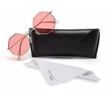 Red Hexagon UV Protected Sunglass for Women