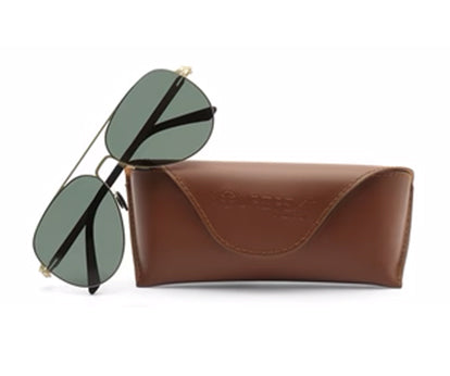 Zenith UV400 Titanium Large Aviator Polarized Sunglasses in Golden Frame