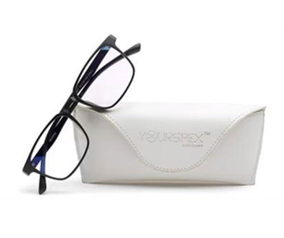 Black Full-Rim Rectangle Eyeglasses for Men