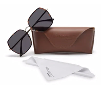 Tort Black Large Square UV Protection Sunglass for Women