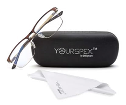 Copper Gold Rectangle Eyeglasses for Men