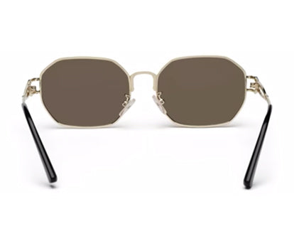 Golden Mirrored 400 UV Protected Hexagon Sunglasses For Men & Women