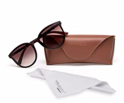 Dark Brown Oval Shaped UV Sunglass