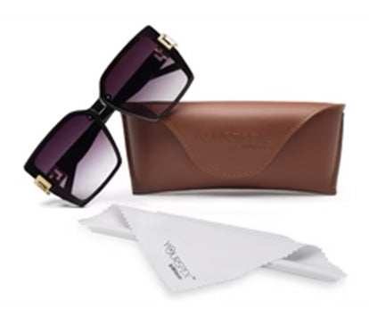 Gradient Black Square UV 400 Polarised Sunglass for Women