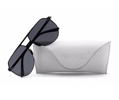 Zenith UV400 Titanium Trendy Large Polarized Black Shades for Men in Aviator Shape