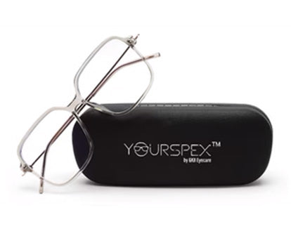 Large Square Transparent Glasses Mens with Rose Gold Temple