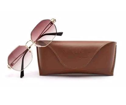 Golden Brown Hexagon Sunglasses for Men & Women