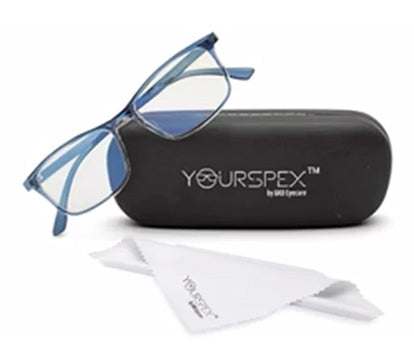 Blue Transparent Rectangle Eyeglasses for Men and Women