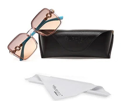 Light Pink Brown Large Squared UV Sunglass