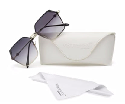 Gradient Blue Irregular UV Sunglass for Women