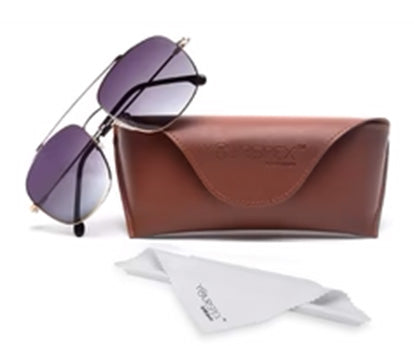 Gold Square Full Rim Metal Sunglasses For Men