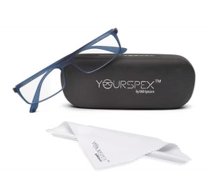 Blue Matte YourSpex Flex Rectangle Eyeglass for Men