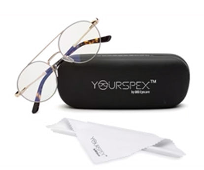 Grey Gold Round Eyeglasses for Men and Women