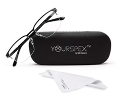 BLACK HALF RIM RECTANGULAR EYEGLASSES