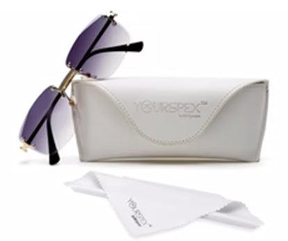 Gradient Purple Rectangle Rimless Sunglass for Men and Women