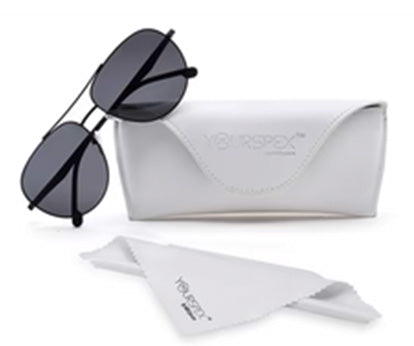 Black Aviator Full Rim Metal Sunglasses