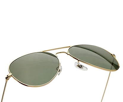 GoldPilot Aviator Green Lens Classic Shade Sunglasses