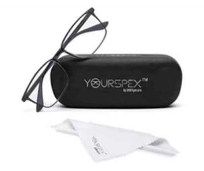 Black Glossy/Matte YourSpex Flex Rectangle Eyeglass for Men