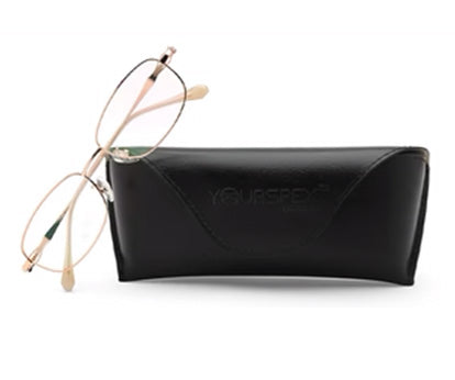 Zenith Titanium Full Rim Rose Gold Metallic Rectangle Frame for Women