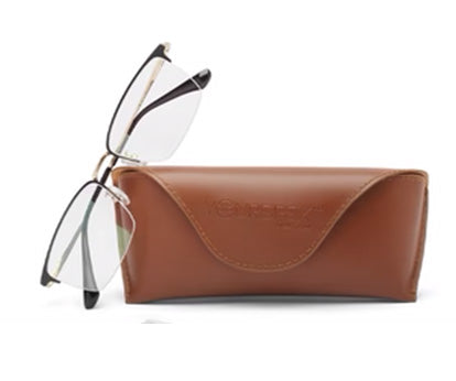 ZENITH TITANIUM GOLDEN BLACK HALF RIM GLASSES FOR MEN
