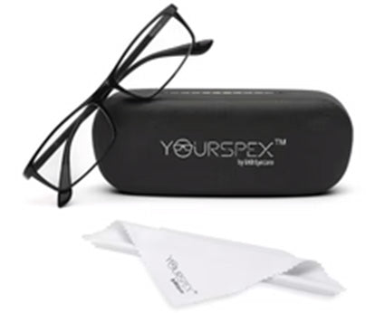 Black Glossy YourSpex Flex Rectangle Eyeglass for Men