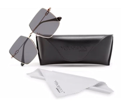 Black Large Square UV Protection Sunglass for Women