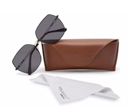 Black Large Round UV Protection Sunglass for Women