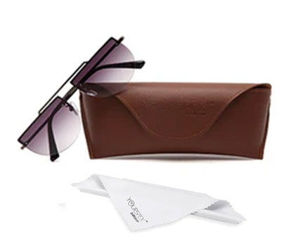 Gradient Black Half Oval UV Sunglass