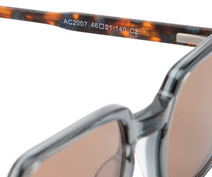Light Grey Square Shape Acetate Sunglasses