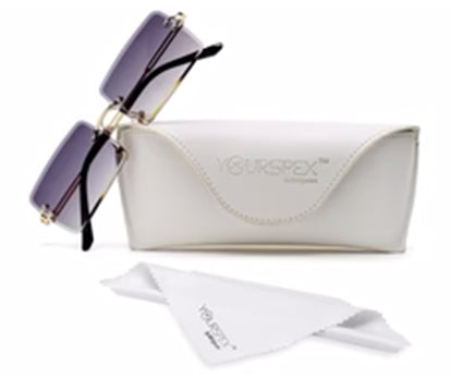 Gradient Purple Rimless Rectangle Sunglass for Men and Women