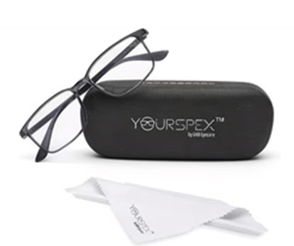 Grey Glossy YourSpex Flex Rectangle Eyeglass for Men
