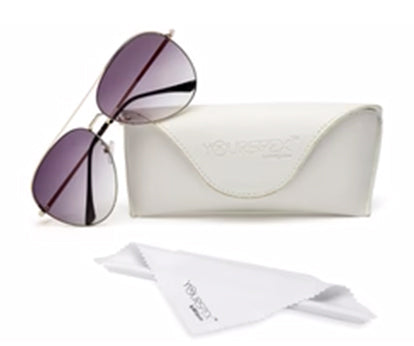 Golden Gradient Purple Aviator Sunglass for Men and Women