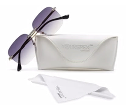 Gradient Purple Square Rimless Sunglass for Women