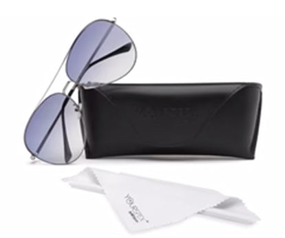 Silver Frame Gradient Blue Aviator UV Sunglass for Men and Women