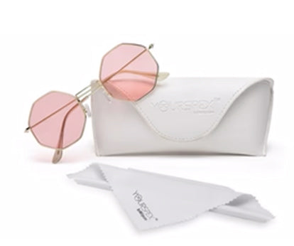 Pink Hexagon UV Protected Sunglass for Women
