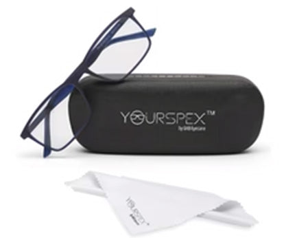 Dark Blue Matte YourSpex Flex Rectangle Eyeglass for Men