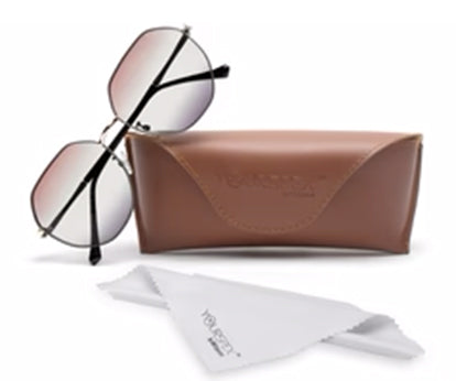 Gradient Light Brown Round UV Protection Sunglass for Men & Women
